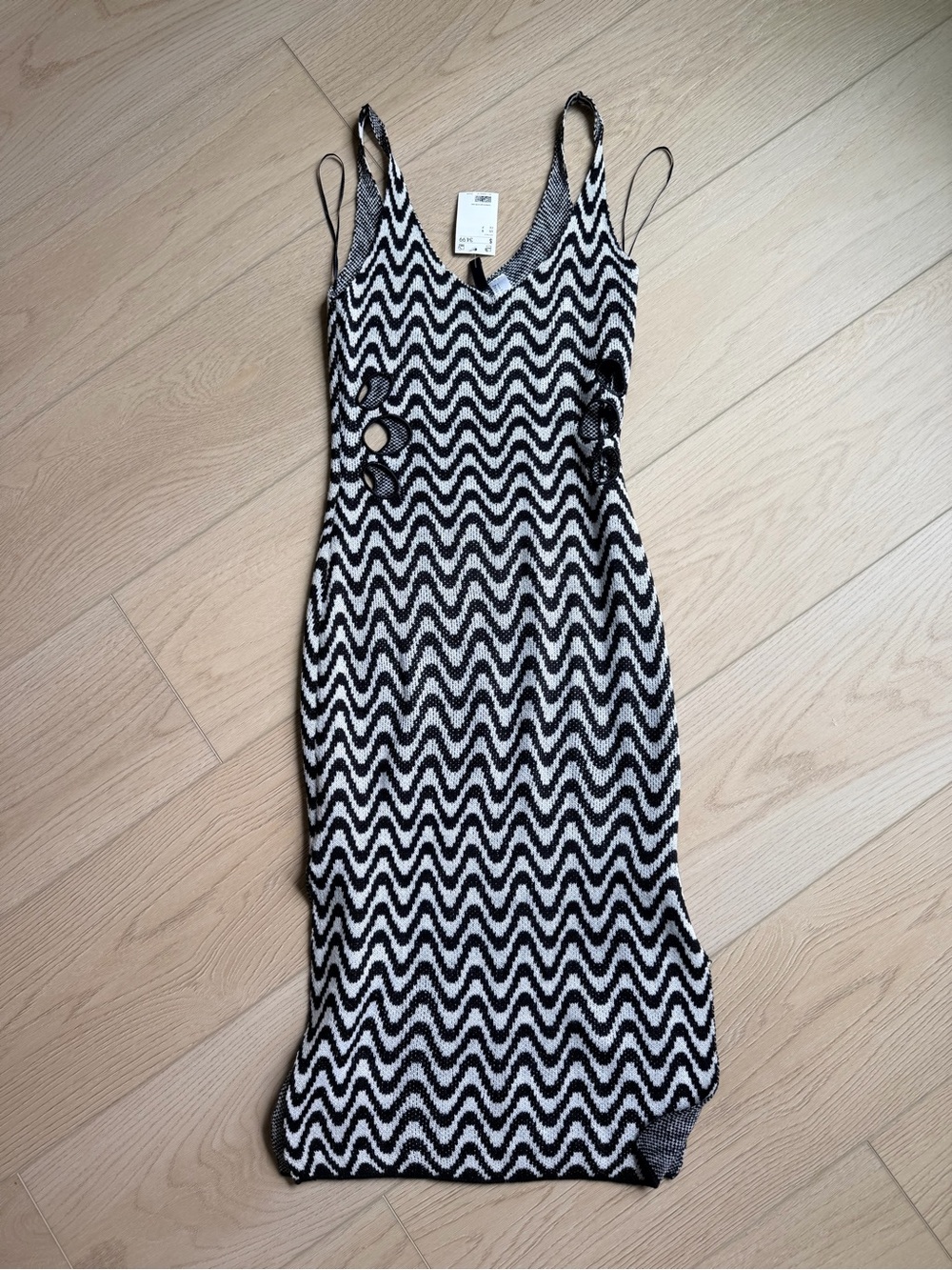 NWT Black & White Zigzag Knit Tank Dress